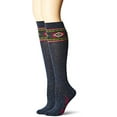 thumbnail image 1 of Wrangler Women's Ladies Angora Aztec Boot Socks 2 Pair Pack, Denim, Medium, 1 of 3