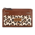 thumbnail image 1 of Wrangler Women's Large Minimalist Phone Wallet Stylish Double Zipper Cash Wallet with RFID Protection for Ladies, Leopard, 1 of 7