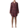 thumbnail image 1 of Wrangler Women's Long Sleeve Flannel Pajama Sleepshirt, Sizes S-4X, 1 of 12