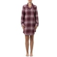 thumbnail image 1 of Wrangler Women's Long Sleeve Flannel Pajama Sleepshirt, Sizes S-4X, 1 of 12