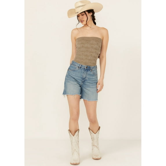 Wrangler Women's Medium Wash High Rise Cut Off Denim Shorts Medium Wash 30