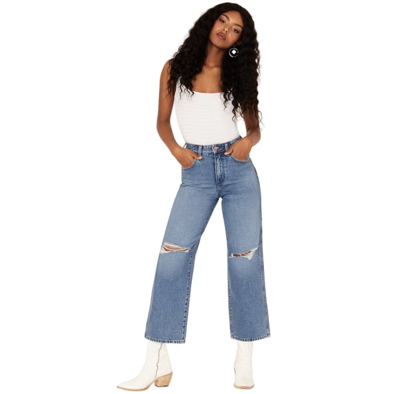 Wrangler Women's Medium Wash High Rise Relaxed Mom Jeans - 112322812 30 REG