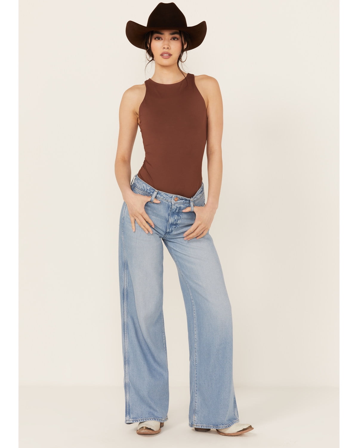 Mid-Rise Wide Leg Denim main image 1