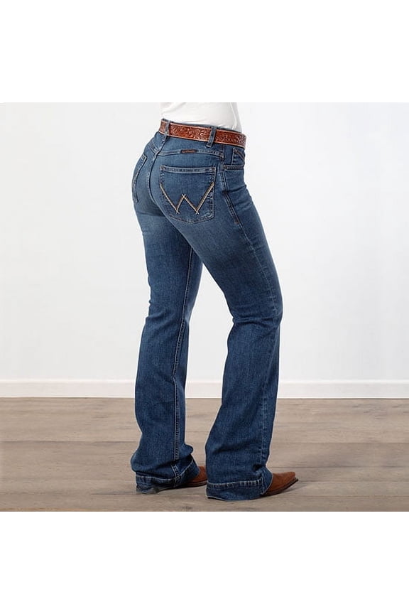 Women's Parker Dark Wash Mid Rise Ultimate Riding Trouser Stretch Denim - 112344945 26W x 32L