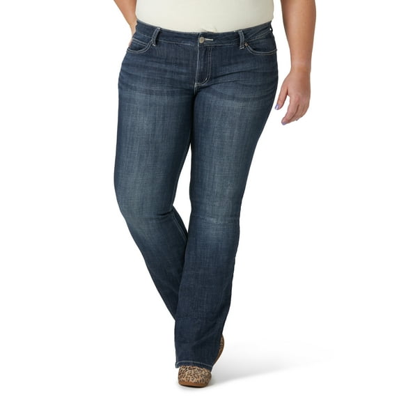 Wrangler Women's Plus Size Essential Mid Rise Bootcut Jean