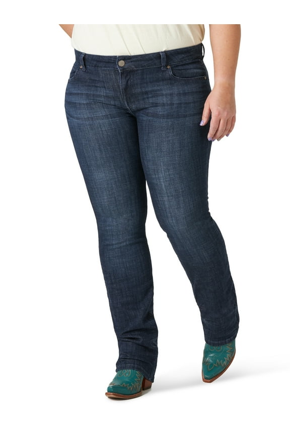 Women's Plus Size Essential Mid Rise Straight Leg Jean