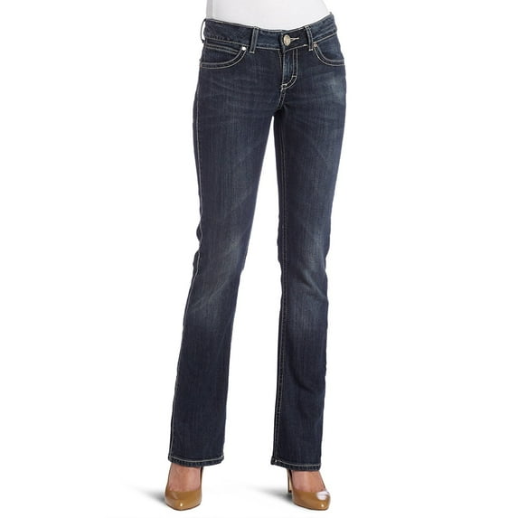 Wrangler Women's Premium Patch Low Rise Mae Jean, Blue, 7/8x36