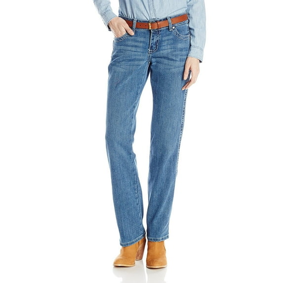 Wrangler Women's Premium Patch Mae Sits Above Hip Jean, Light Blue, 7x30
