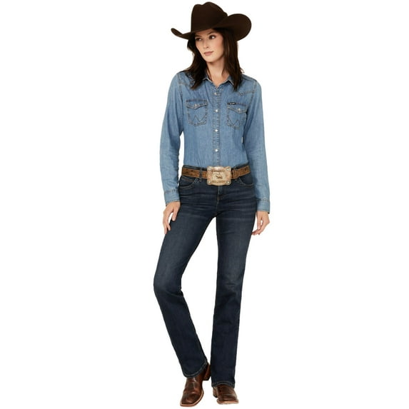 Wrangler Women's Q- Medium Wash Mid Rise Ultimate Riding Bootcut Jeans Medium Wash 28W x 32L