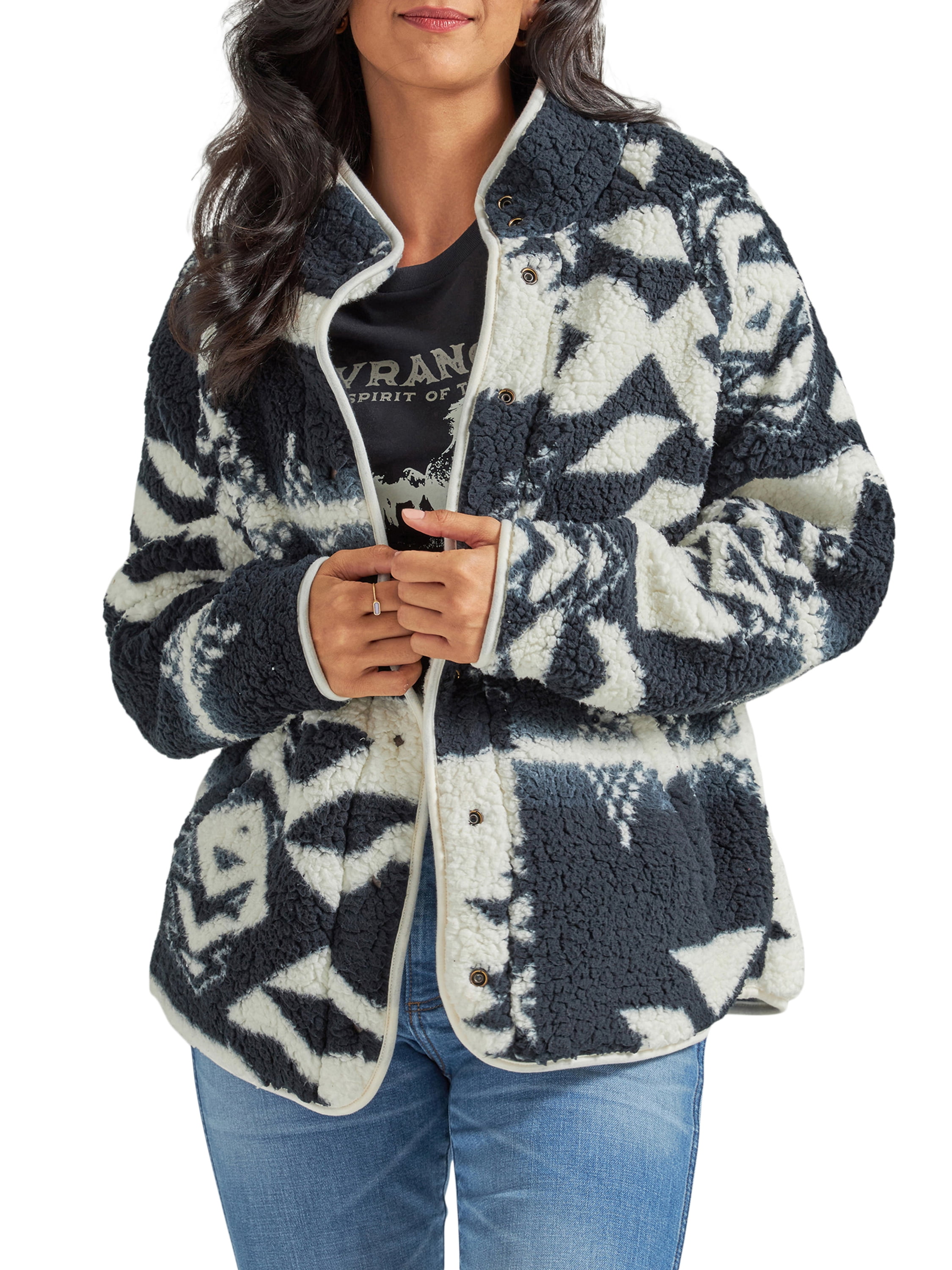 Wrangler® Women's Regular Fit Long Sleeve Sherpa Jacket - Walmart.com