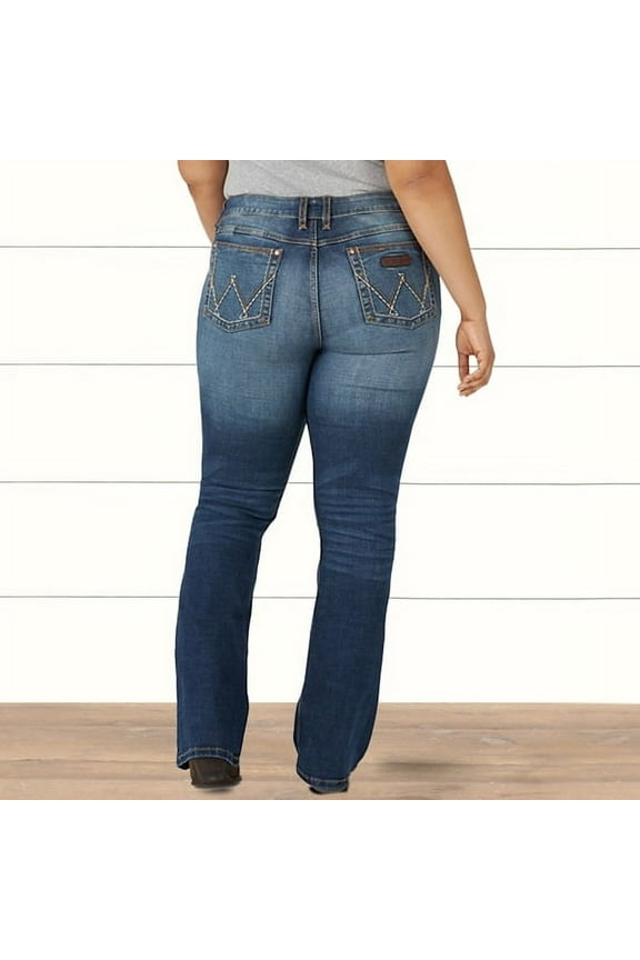 Women's Retro Dark Mae Bootcut Jeans Plus Blue 20W x 32L