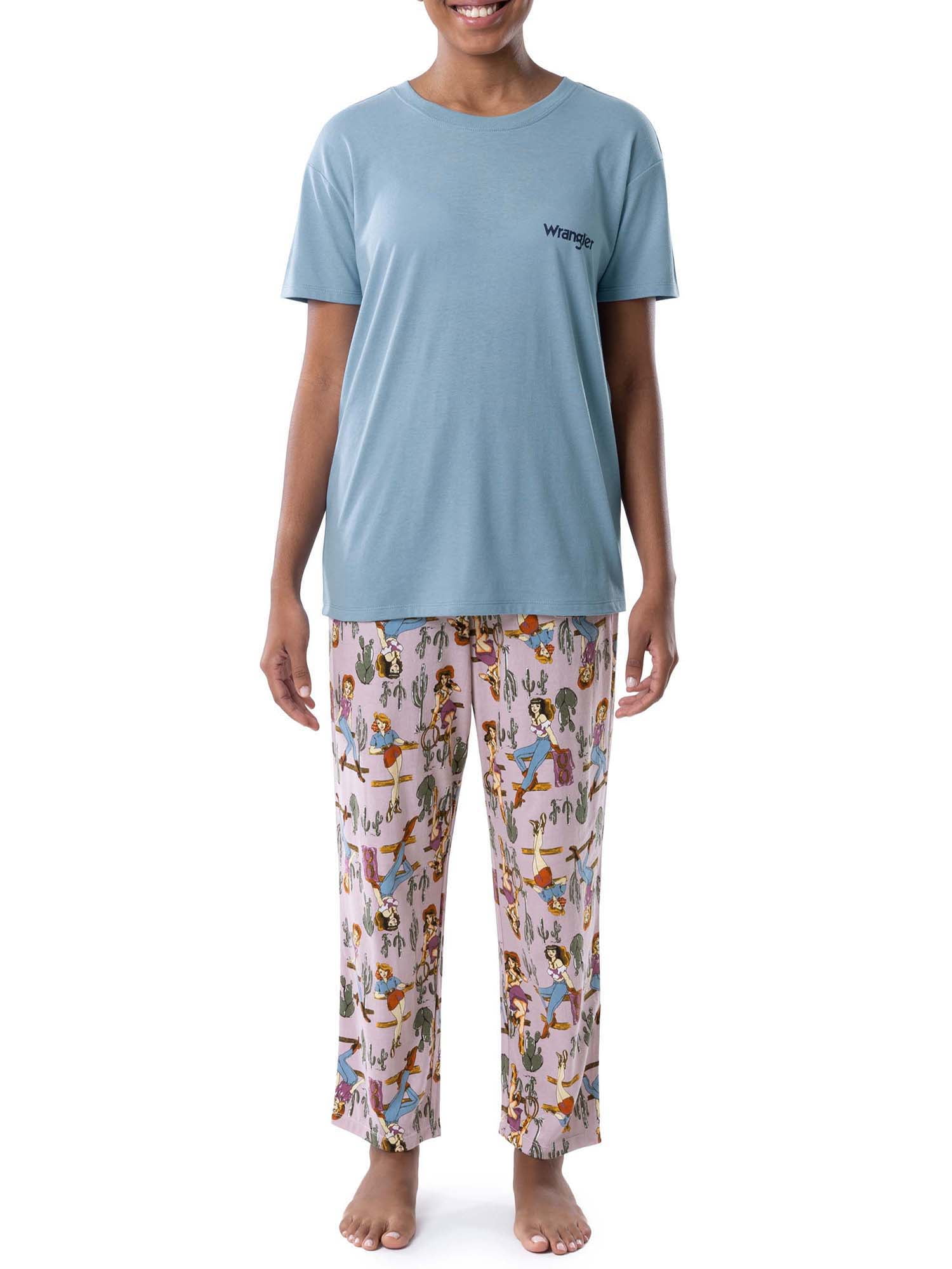 Wrangler Women's Short Sleeve Cotton Blend Pajama Set, Sizes S-4X