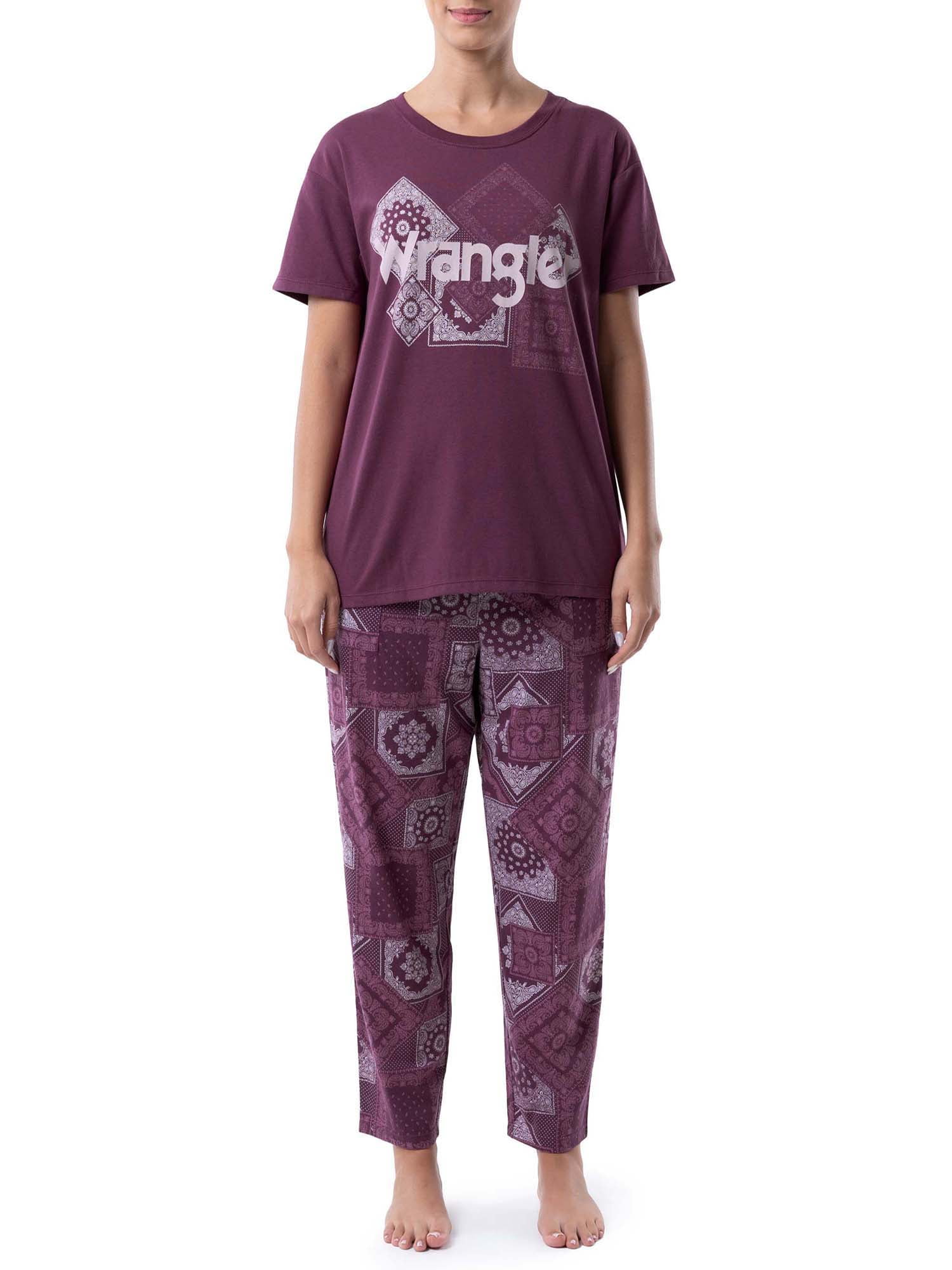 Wrangler Women's Short Sleeve Cotton Blend Pajama Set, Sizes S-4X