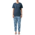 thumbnail image 1 of Wrangler Women's Short Sleeve Cotton Blend Pajama Set, Sizes S-4X, 1 of 11