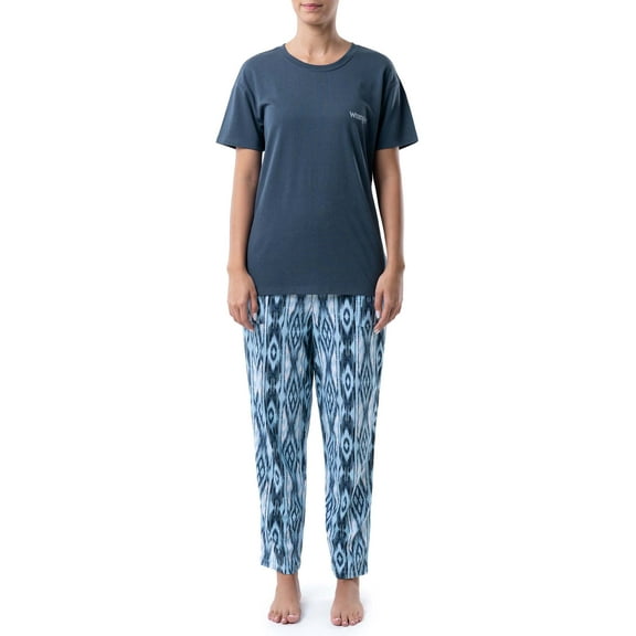 Wrangler Women's Short Sleeve Cotton Blend Pajama Set, Sizes S-4X