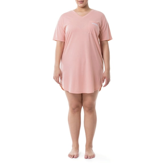 Wrangler Women's Short Sleeve V-Neck Sleepshirt, S-4X