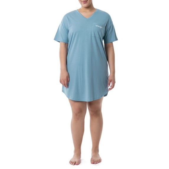 Wrangler Women's Short Sleeve V-Neck Sleepshirt, S-4X