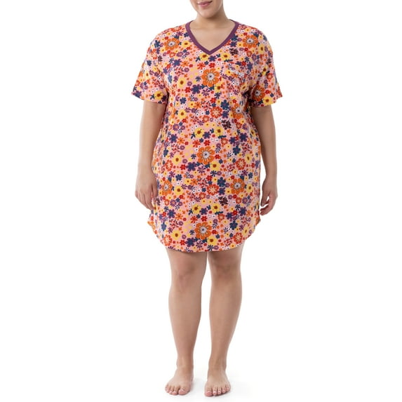 Wrangler Women's Short Sleeve V-Neck Sleepshirt, S-4X