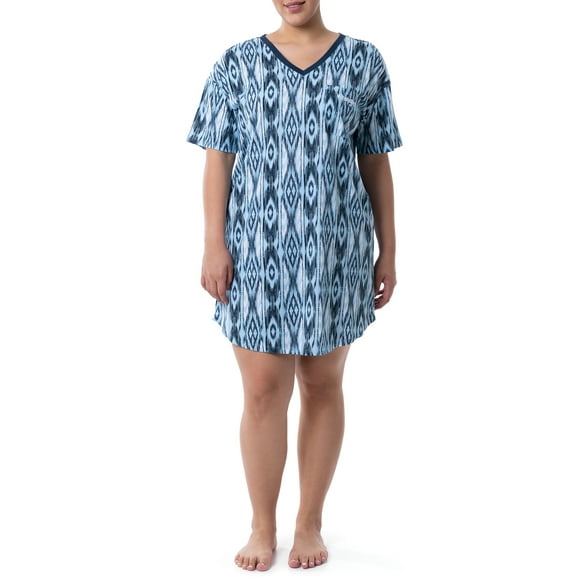 Wrangler Women's Short Sleeve V-Neck Sleepshirt, S-4X