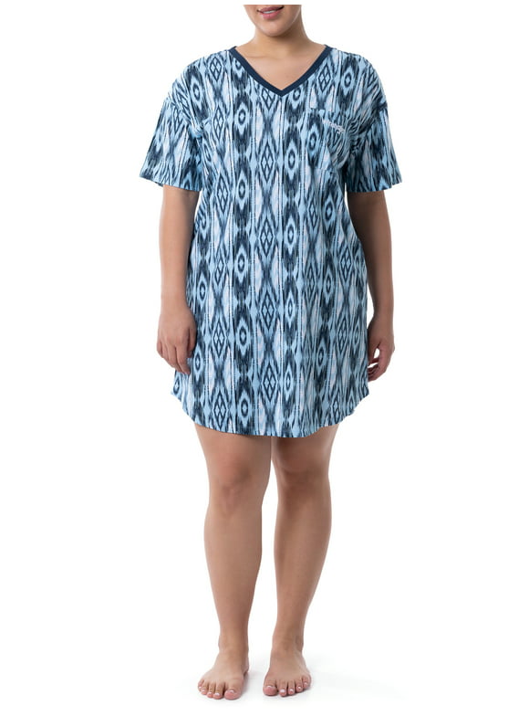 Wrangler Women's Short Sleeve V-Neck Sleepshirt, S-4X