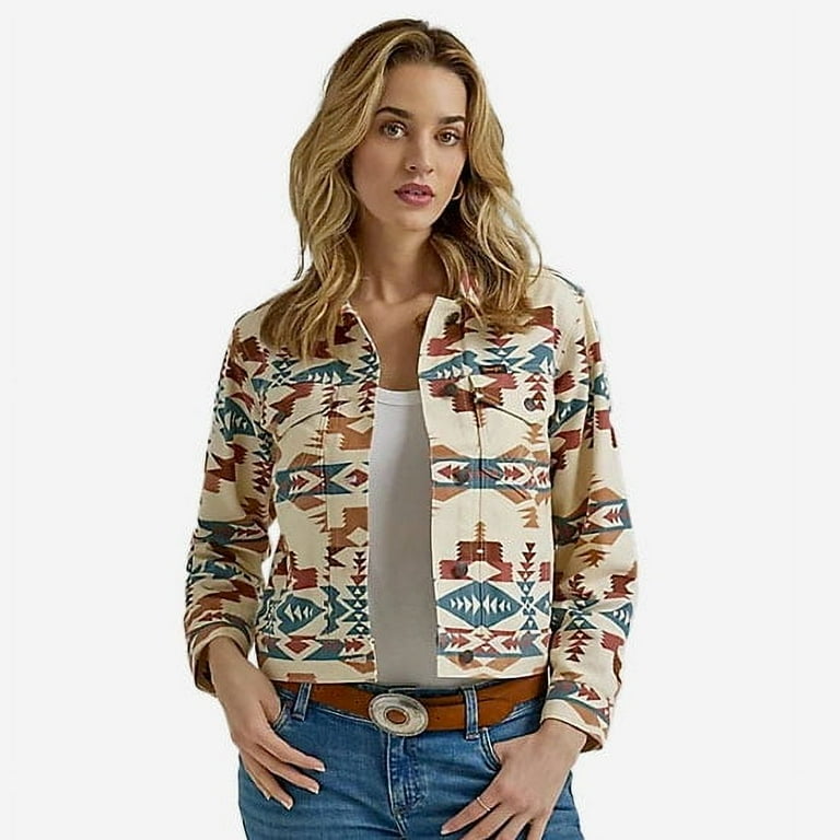 Cream cropped denim jacket sale