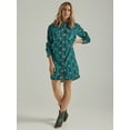 thumbnail image 1 of Wrangler Women's Southwestern Print Long Sleeve Mini Dress Teal X-Large  US, 1 of 4