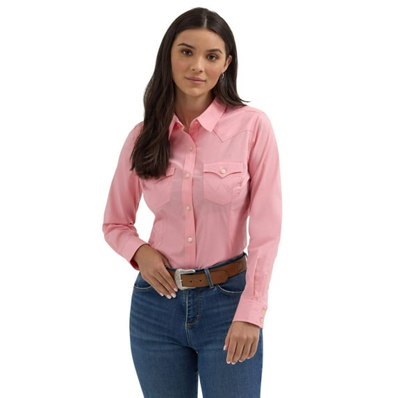 Wrangler® Women's Western Long Sleeve Button Front Shirt