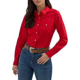 Women's Slim Fit Double Pocket Long Sleeve Button Down Denim Jean