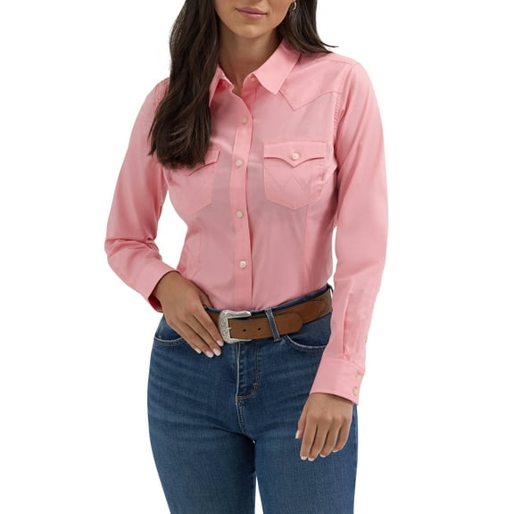 Wrangler® Women's Western Long Sleeve Button Front Shirt
