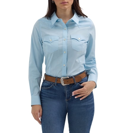 Wrangler® Women's Western Long Sleeve Button Front Shirt