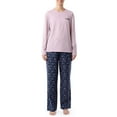 thumbnail image 1 of Wrangler Women's & Women's Plus Long Sleeve Top and Flannel Pajama Bottom, 2-Piece Set, 1 of 12