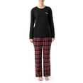 thumbnail image 1 of Wrangler Women's & Women's Plus Long Sleeve Top and Flannel Pajama Bottom, 2-Piece Set, 1 of 13