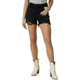 thumbnail image 1 of Wrangler Womens Destroyed Mid Rise Denim Shorts, 1 of 2