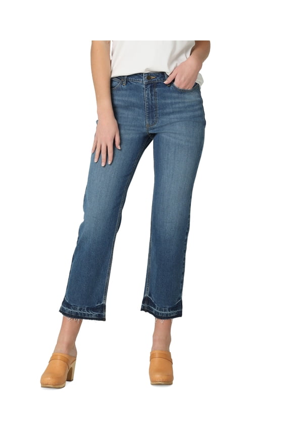 Womens Flared Ankle Jeans Medium Wash 16