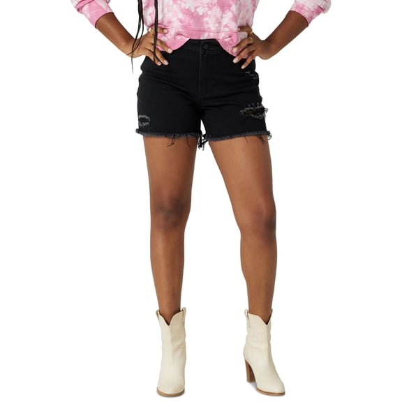 Wrangler Womens High Rise Frayed Shorts Starry Night 10
