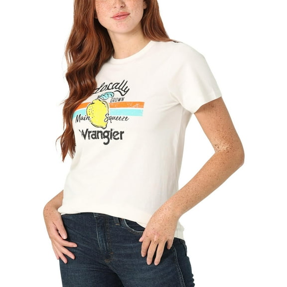 Wrangler Womens Locally Grown Logo Graphic T-Shirt Gra Tofu XS
