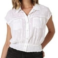 thumbnail image 1 of Wrangler Womens  Retro Smock Collar Cropped Blouse XL White, 1 of 1