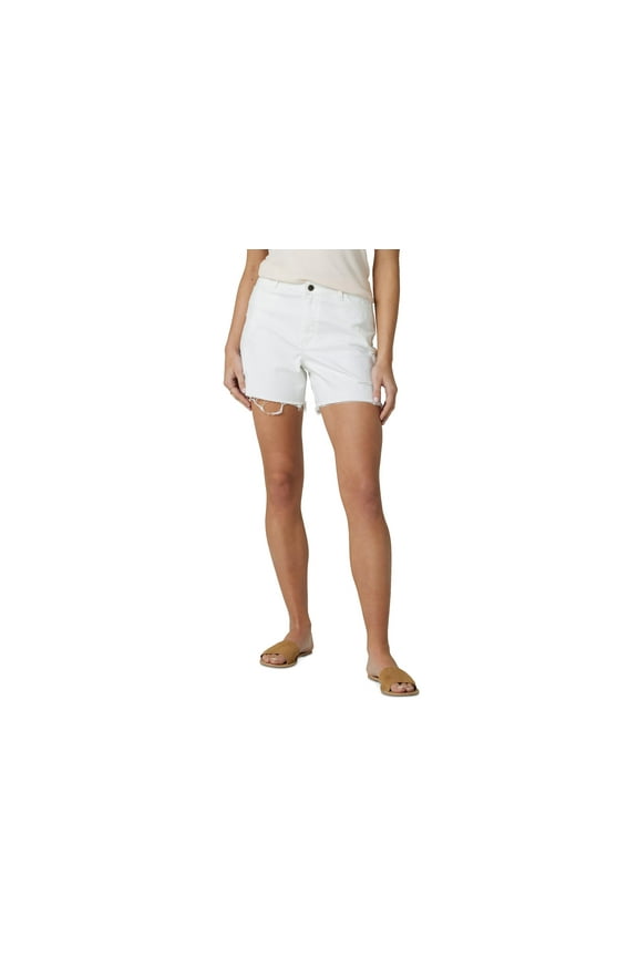 Womens Ripped Denim Shorts White 14