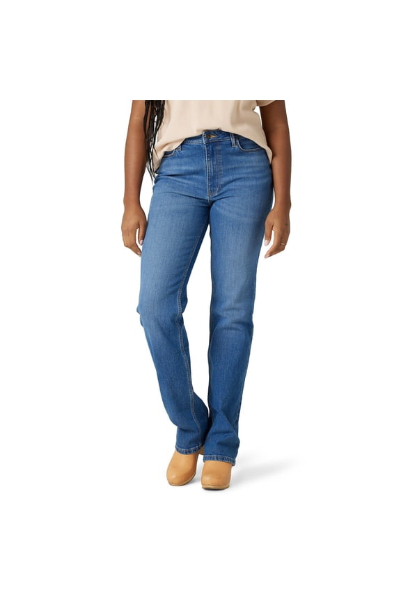 Womens Straight Leg Jeans Ocean Medium Wash 14x32