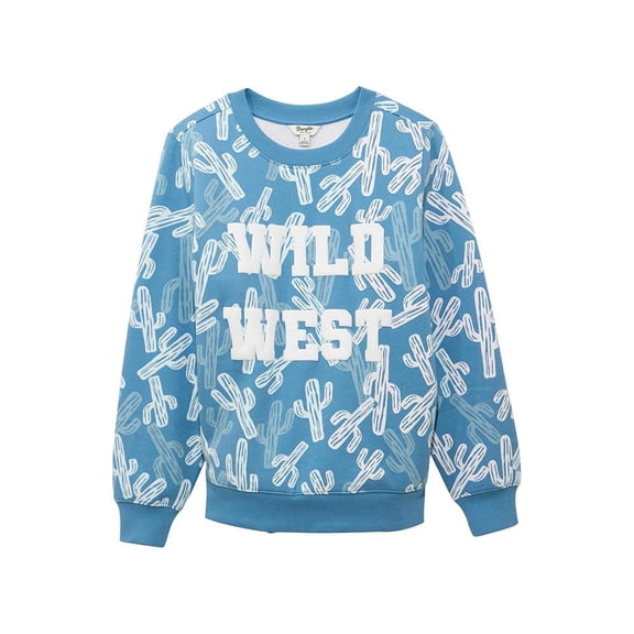 Wrangler Womens Wild West Oversized Sweatshirt L Blue