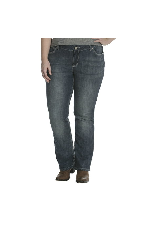 Womens Women`s Plus Straight Leg Jeans 22WX30 Medium Blue