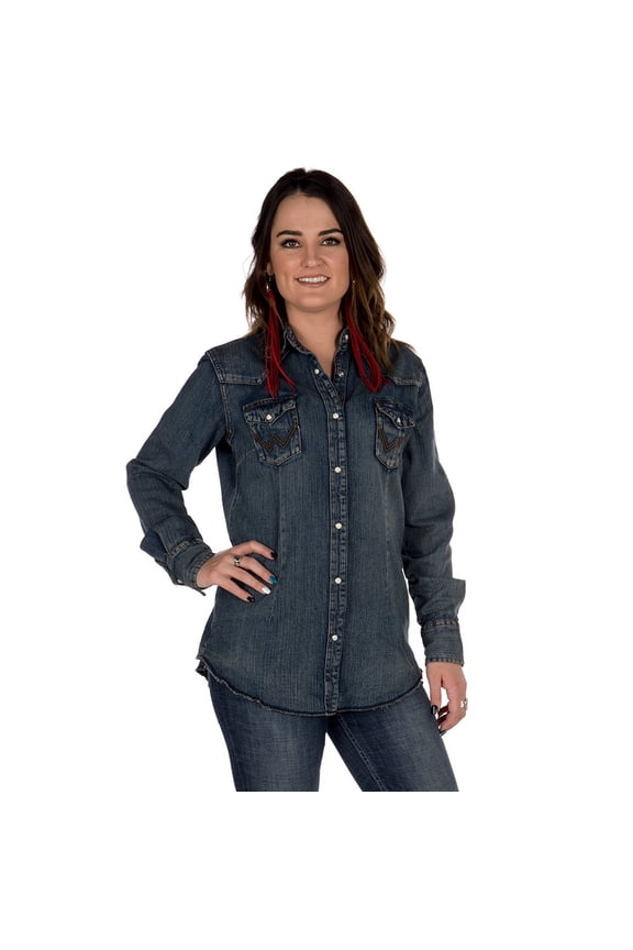Womens  Women`s Vintage  Snap Shirt L Denim