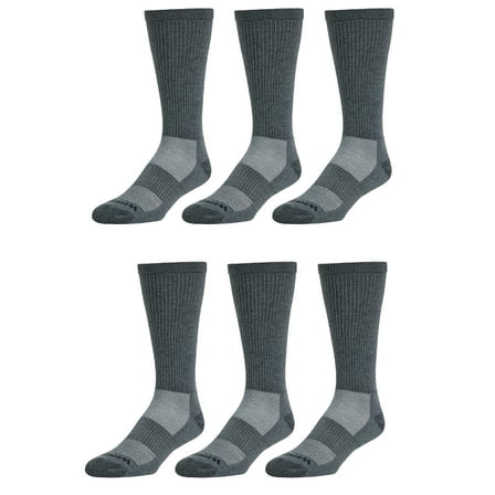 Wrangler Wool Blend Work Socks for Men, Size 6-12, Charcoal, 6 Pairs