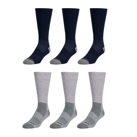 Wrangler Wool Blend Work Socks for Men, Size 6-12, Navy/Gray, 6 Pairs