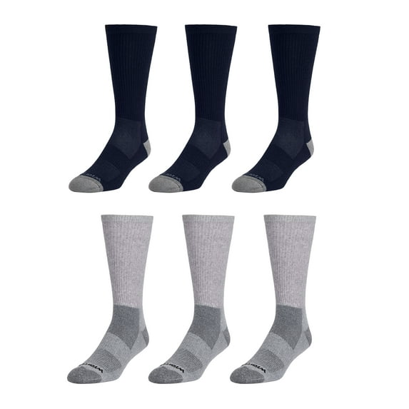 Wrangler Wool Blend Work Socks for Men, Size 6-12, Navy/Gray, 6 Pairs