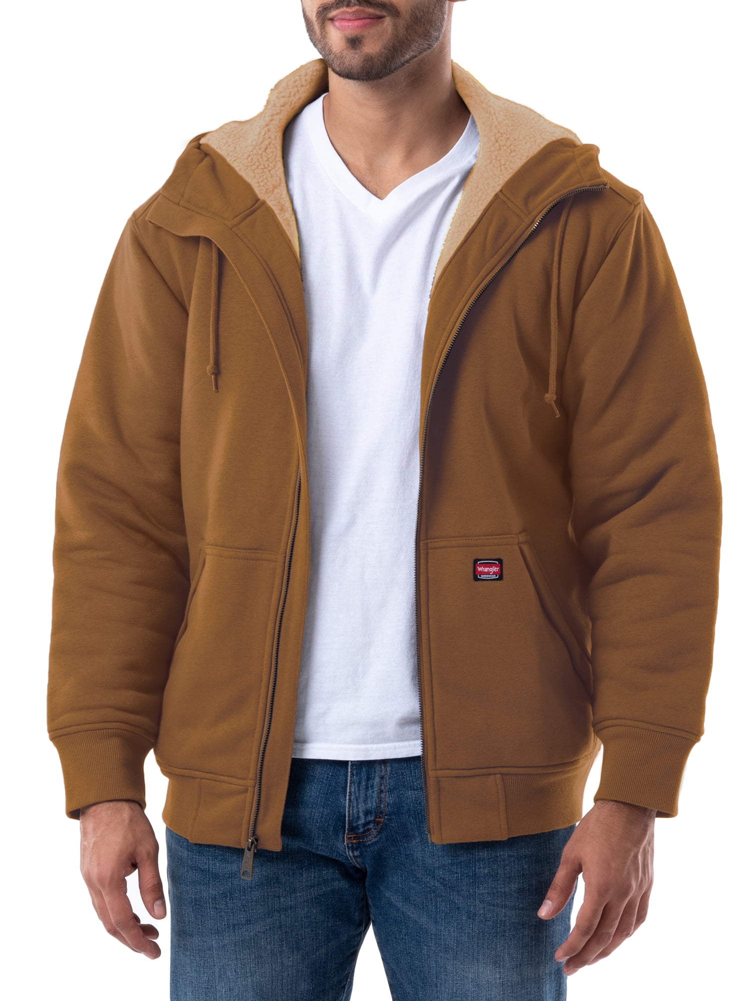 Wrangler Workwear Men's & Big Men's Full Zip Sherpa Lined Hooded