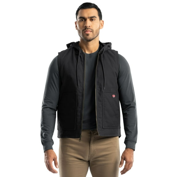 Wrangler Workwear Men's Durable Quilted Lined Hooded Duck Work Vest, Size S-5XL