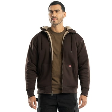 Wrangler Workwear Men's Durable Quilted Zip-up Fleece Hooded Jacket, S-3XL (Men's and Big Men's)