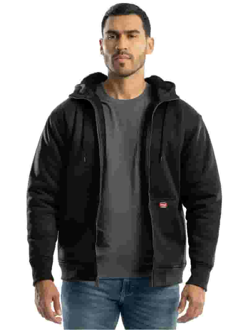 【通販激安】 Full-Zip Men's Workwear Wrangler Fleece Jacket Work Hooded Clothing