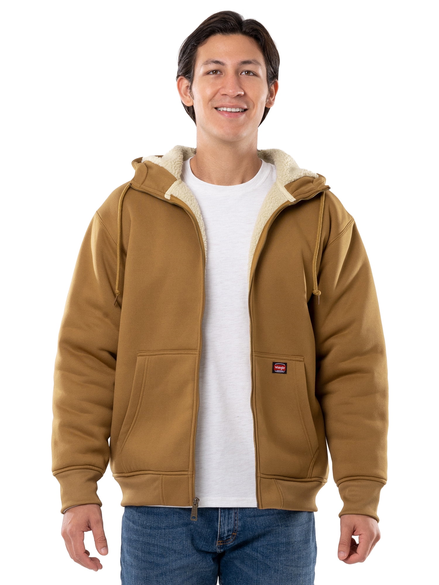 Wrangler Workwear Men's Full-Zip Hooded Work Jacket, Size Small to 3XL  (Men's and Big Men's)